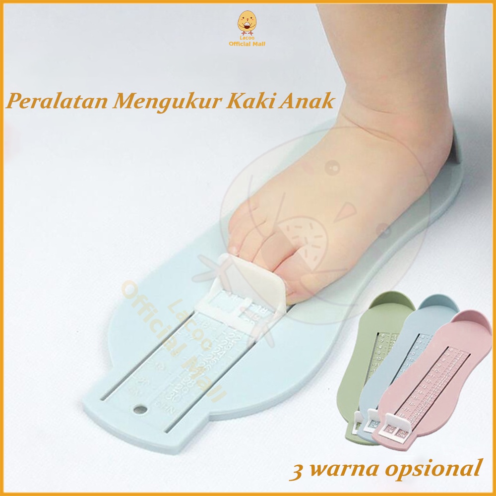 Lacoo Pengukur kaki bayi anak bahan plastik Alat pengukur Panjang Kaki anak 1pcs