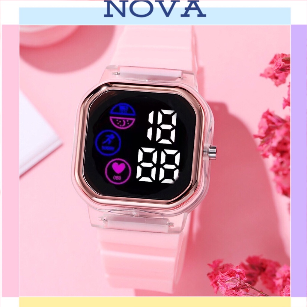 [Nova Watch] Jam Tangan Wanita Digital LED Segi Tampilan Fashion Watch Sprot Harga Grosir Bisa COD