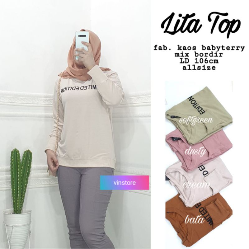 LITA TOP | KAOS ATASAN WANITA | BY VINSTORE