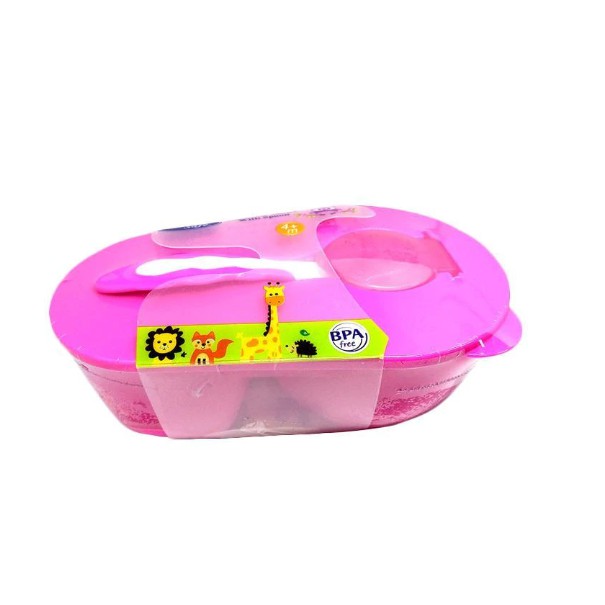 Mangkok Makan Bayi Sekat Baby Safe Devided Bowl With Spoon AP010