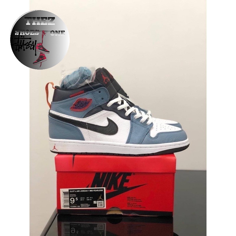 Sepatu Nike Air Jordan 1 Mid " Fearless Facetasm " Unauthorized Authentic High Quality
