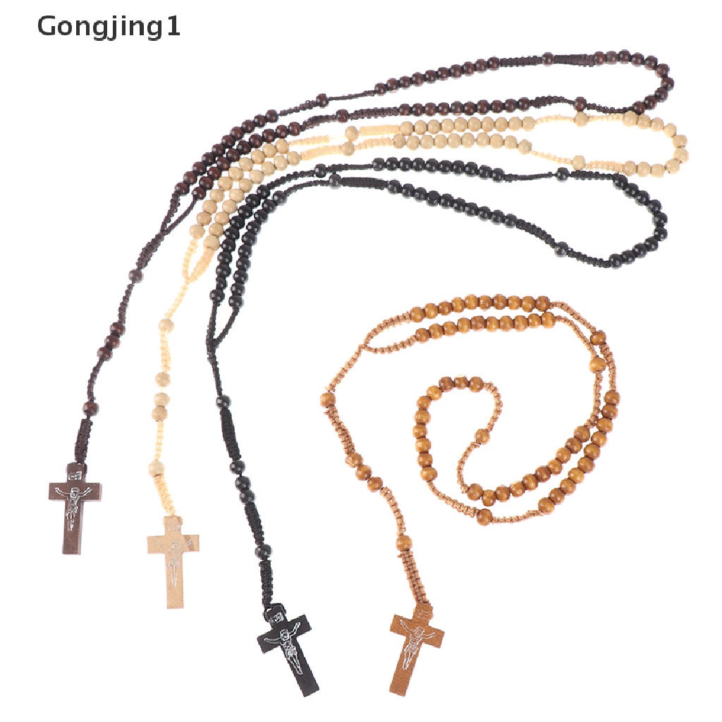 Gongjing1 1Pc Kalung Rosario Desain Manikmaniksalib Yesus Gaya Katolik Untuk Priawanita