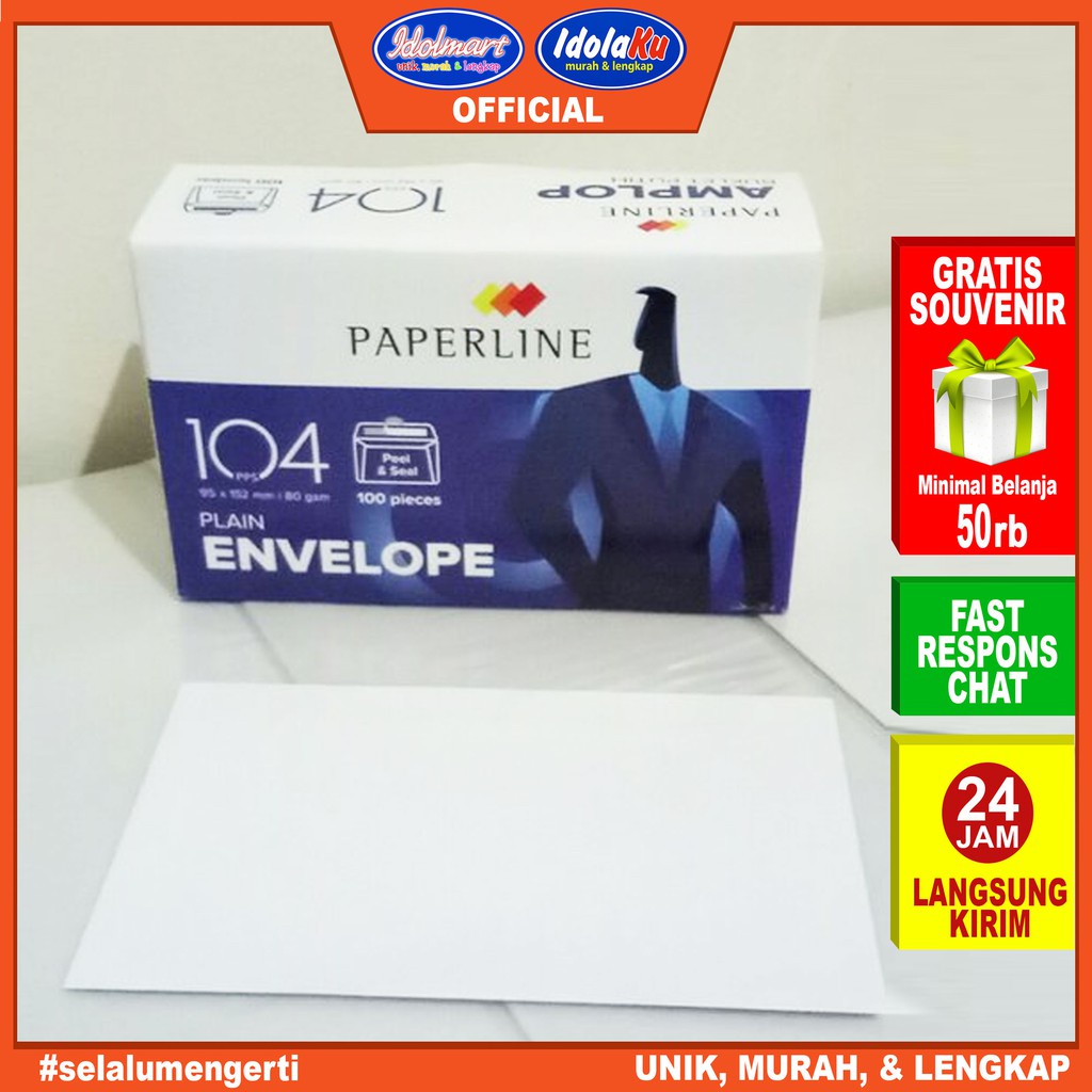 IDOLMART Amplop Paperline Putih Polos 104 pps Idolmart Surabaya