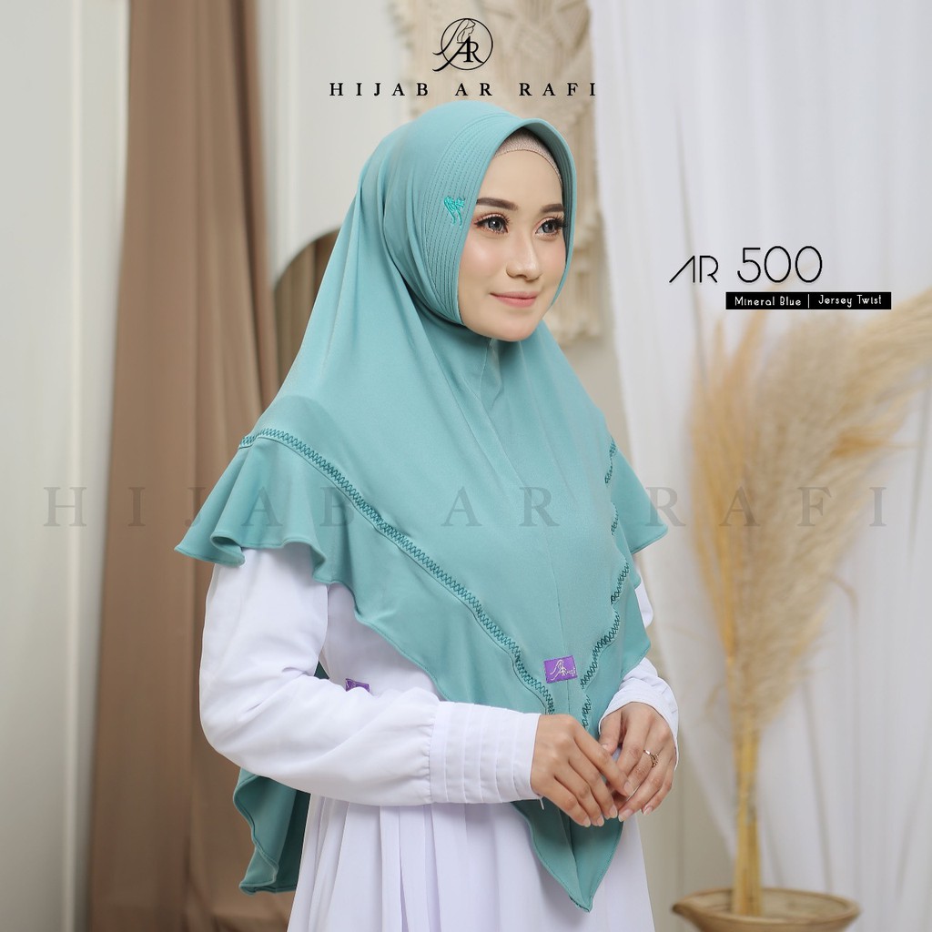 Terbaru Terlaris Hijab Ar rafi AR 500 Jilbab Bergo Instan Jersey Variasi Stik Kerudung Instan Antem-6