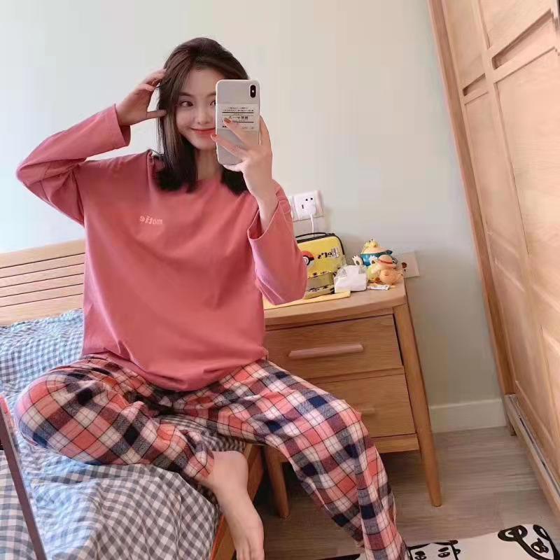 baju tidur piyama lengan panjang celana panjang pp bahan spandex import-4.