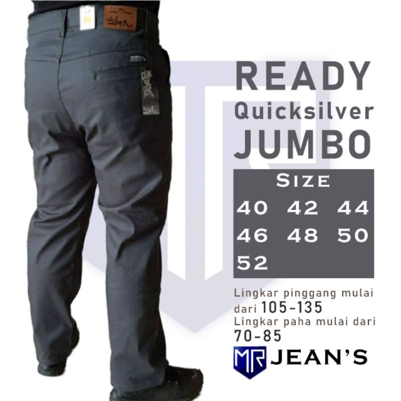 Celana Chino Jumbo Pria Bahan Karet Melar