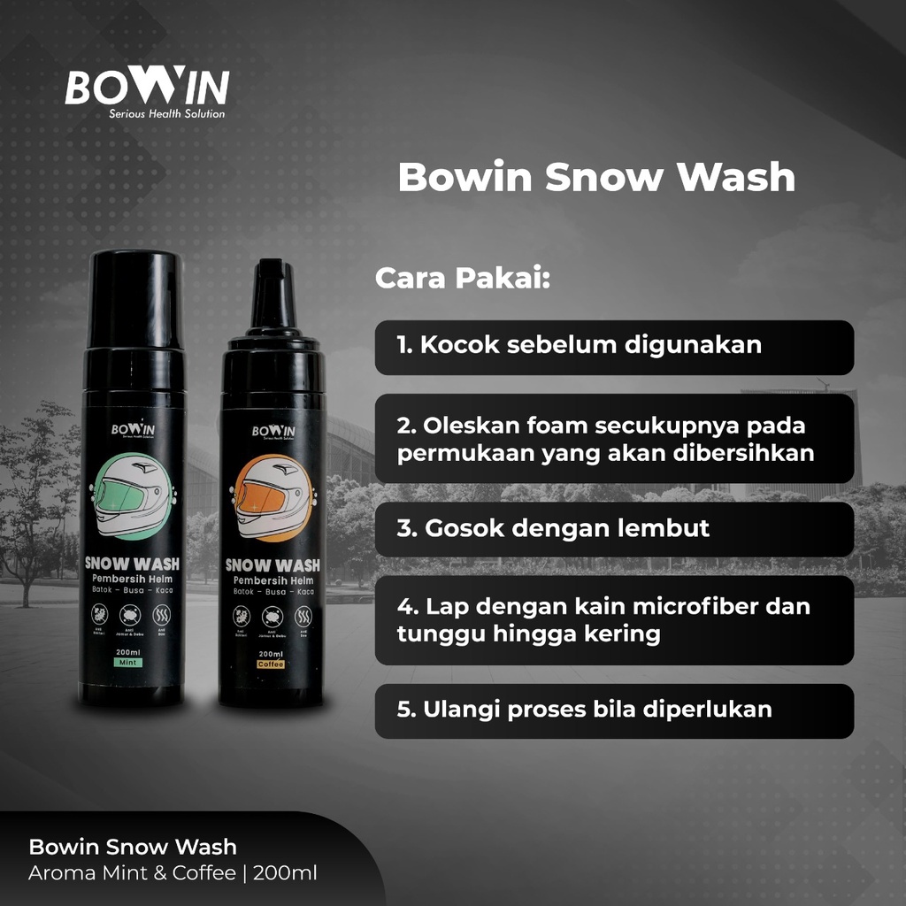 Bowin Snow Wash - Shampoo Helm 3in1 (Batok, Busa, Kaca) &amp; Pembersih Multifungsi &amp; Multipurpose