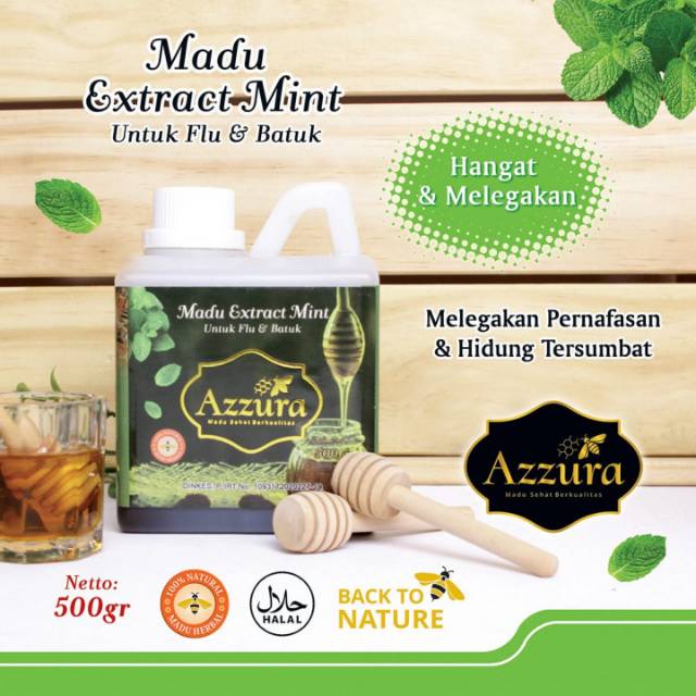 

MADU MINT HERBAL MEREDAKAN BATUK PILEK DAN UNTUK IMUNITAS TUBUH/MADU MINT AZZURA