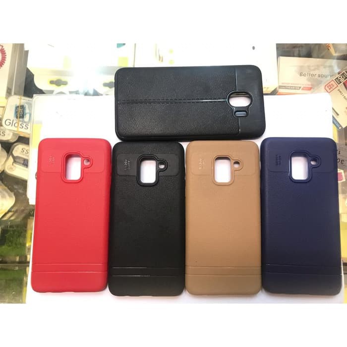 Case autofokus samsung A8 plus leather softcase original