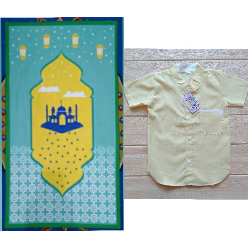 (COD) ATASAN KEMKO + SAJADAH MOTIF/ATASAN KOKO + SAJADAH USIA 2-5 TH (PILIH WARNA)