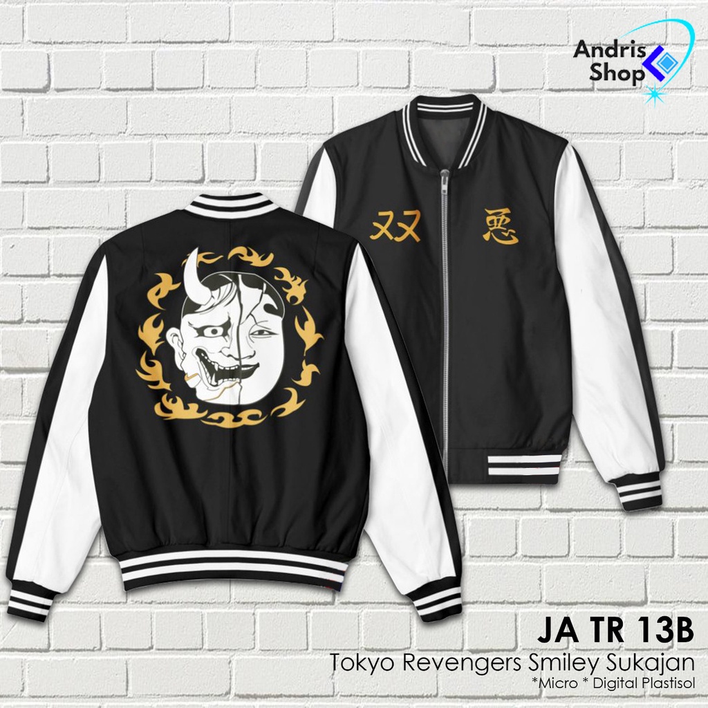 Jaket Anime Sukajan Smiley Hitam Tokyo Revengers - JA TR 13B
