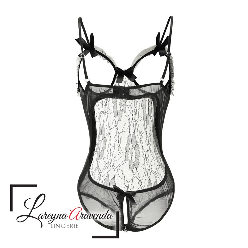 Lingerie Seksi Model Lace Open Crotch &amp; Bottom Transparant LG126