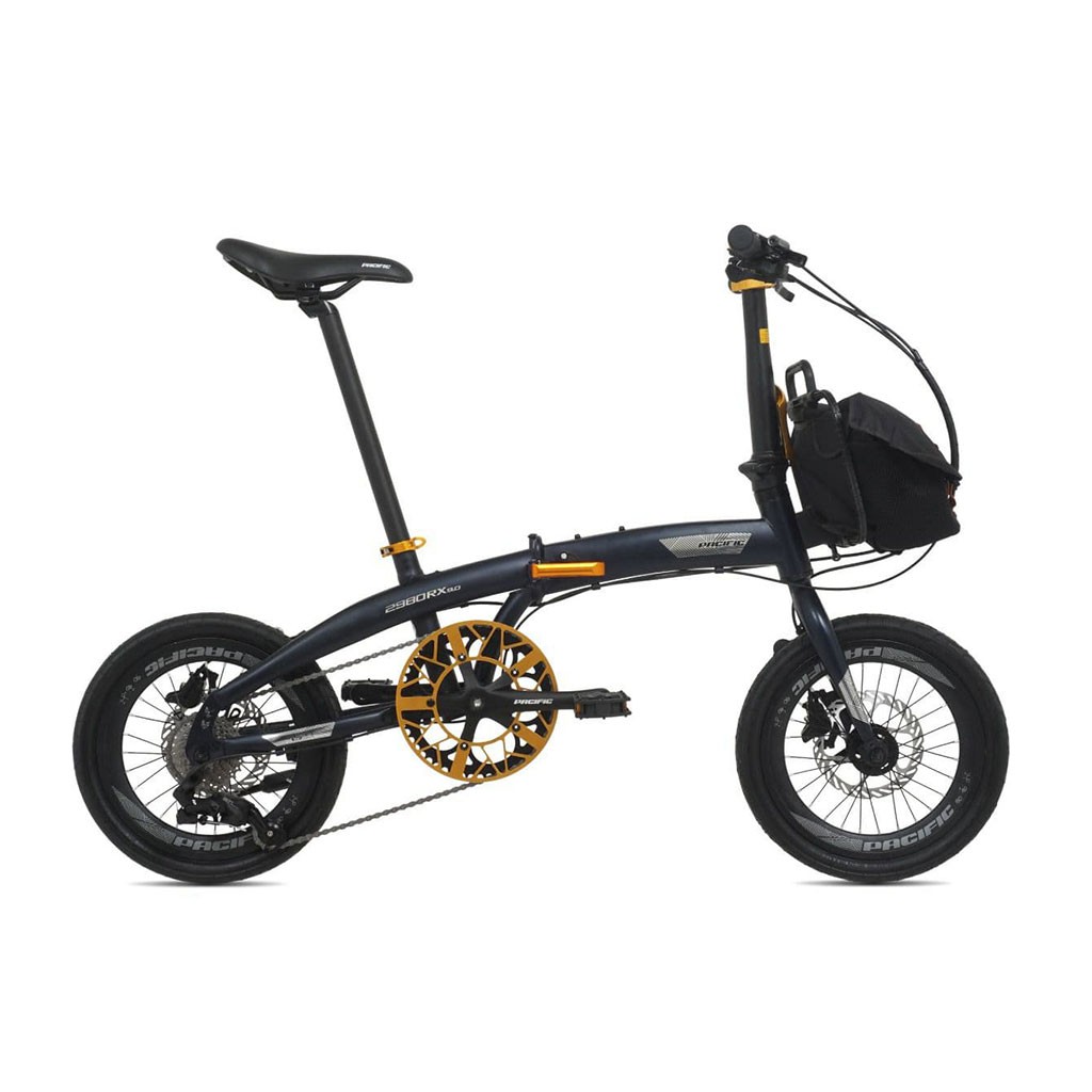 SEPEDA LIPAT PACIFIC 2980 RX 9.0 16 INCH FRAME STEEL 9 SPEED FOLDING BIKE FREE HELM &amp; TAS KANVAS