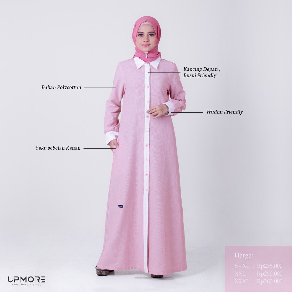 Gamis Katun Original UPMORE ZAFIRA PINK