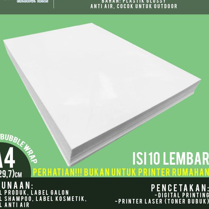 

TERMURAH Sticker Vinyl Glossy A4 isi 10 Lembar / Stiker Vinyl Susu Mengkilap A4 terbaru