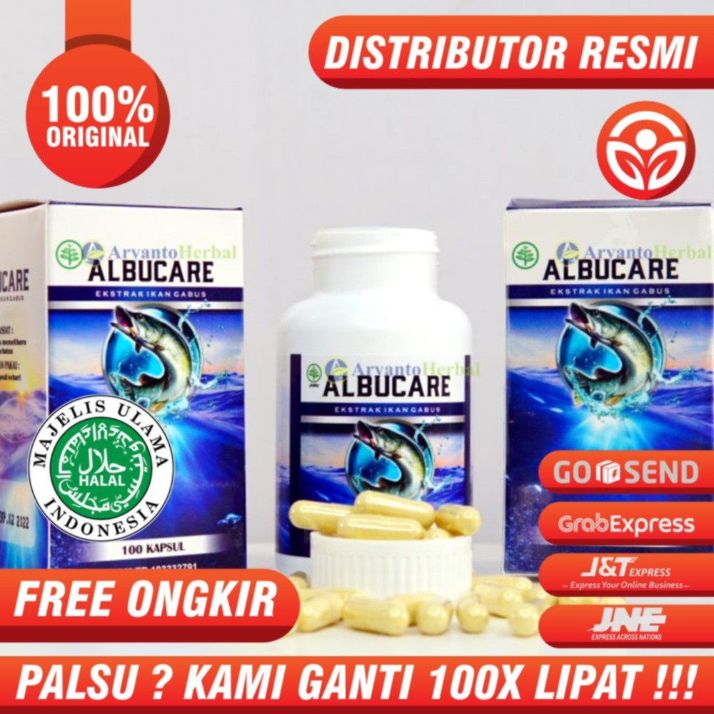 Herbal diabetes kering/basah Albucare Asli Original Albumin Herbal 100% Kapsul Ekstrak Ikan Gabus