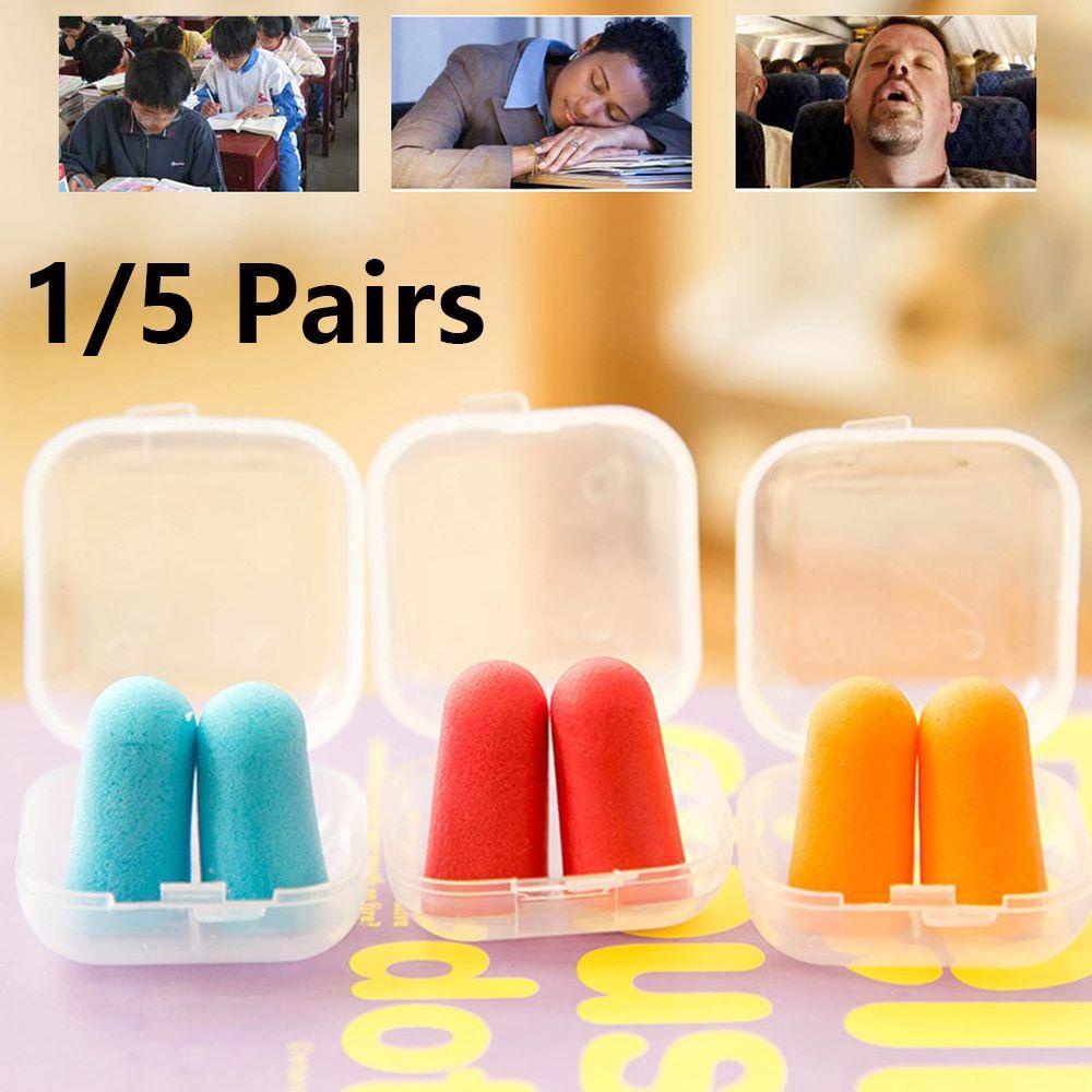 Suyo 1/5pasang Penyumbat Telinga Lembut Travel Tidur Anti Bising Bentuk Lancip