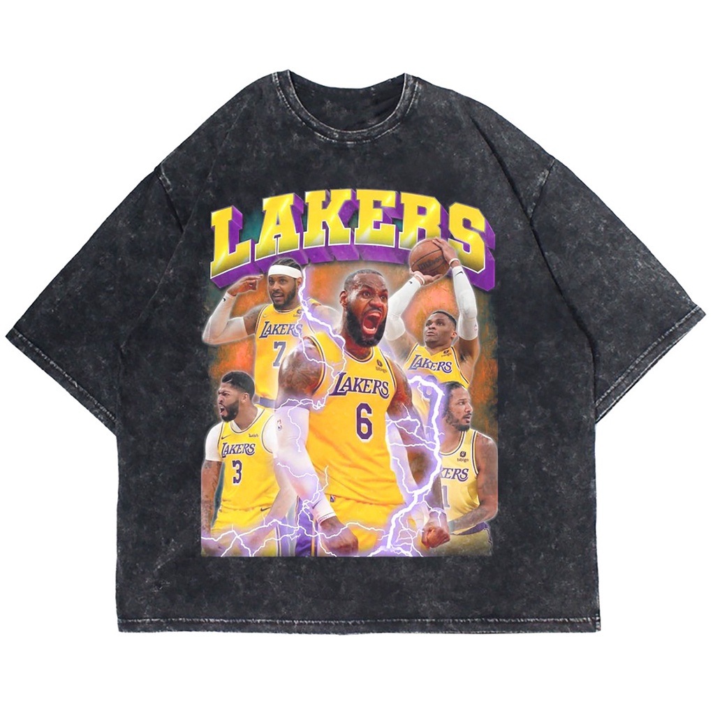 KAOS OVERSIZE LAKERS WASHING VINTAGE TEE ( WASHING T-SHIRT )