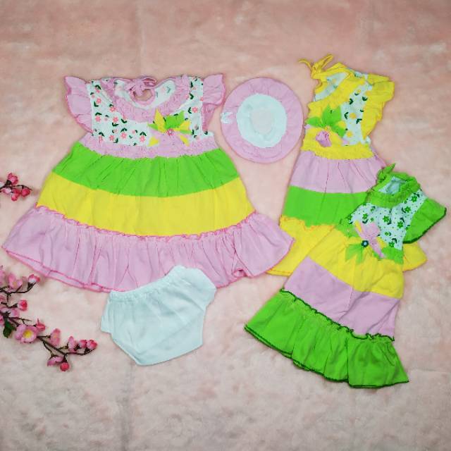 Pakaian Bayi Perempuan Size 0-12bulan Free Topi / Baju Setelan Anak Perempuan / Baju Anak Lucu