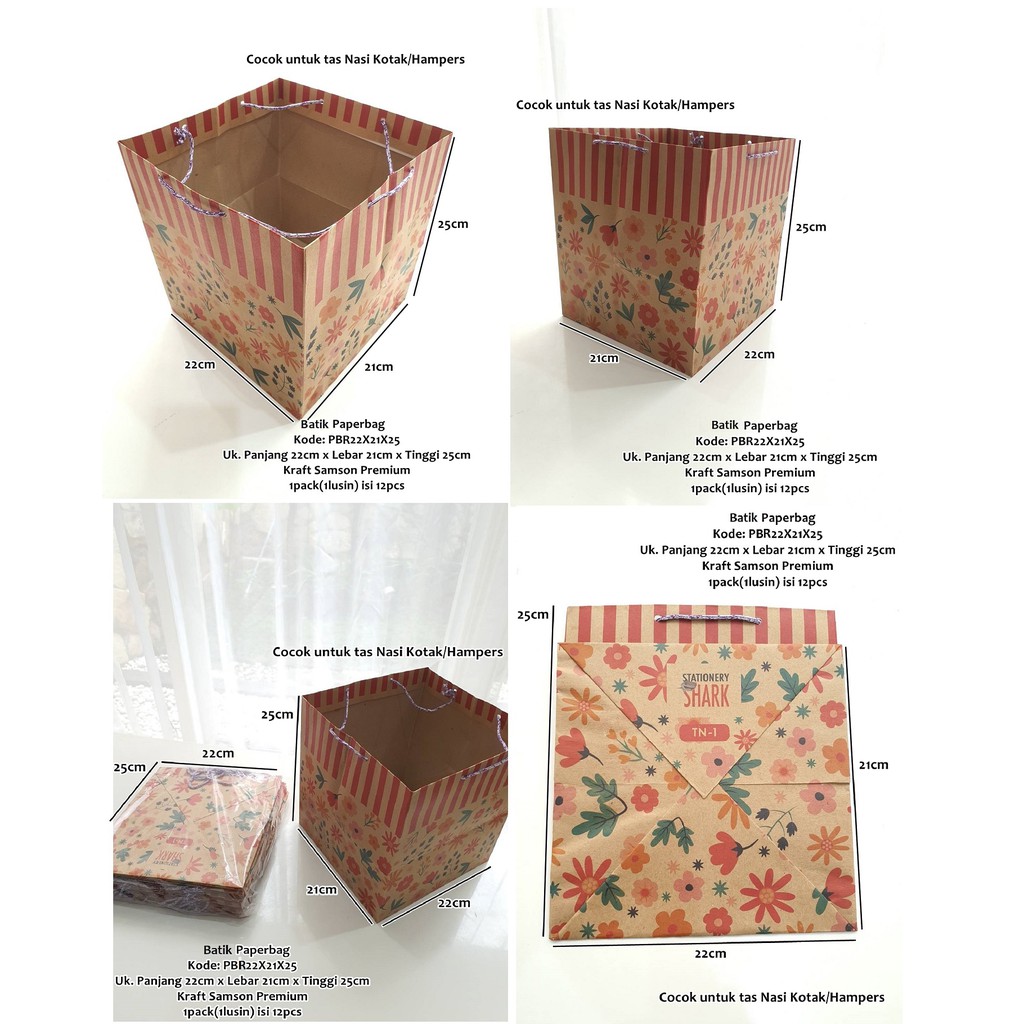 

Paper bag Batik Souvenir Mix Tas Kertas Nasi Kotak GoodieBag Ultah