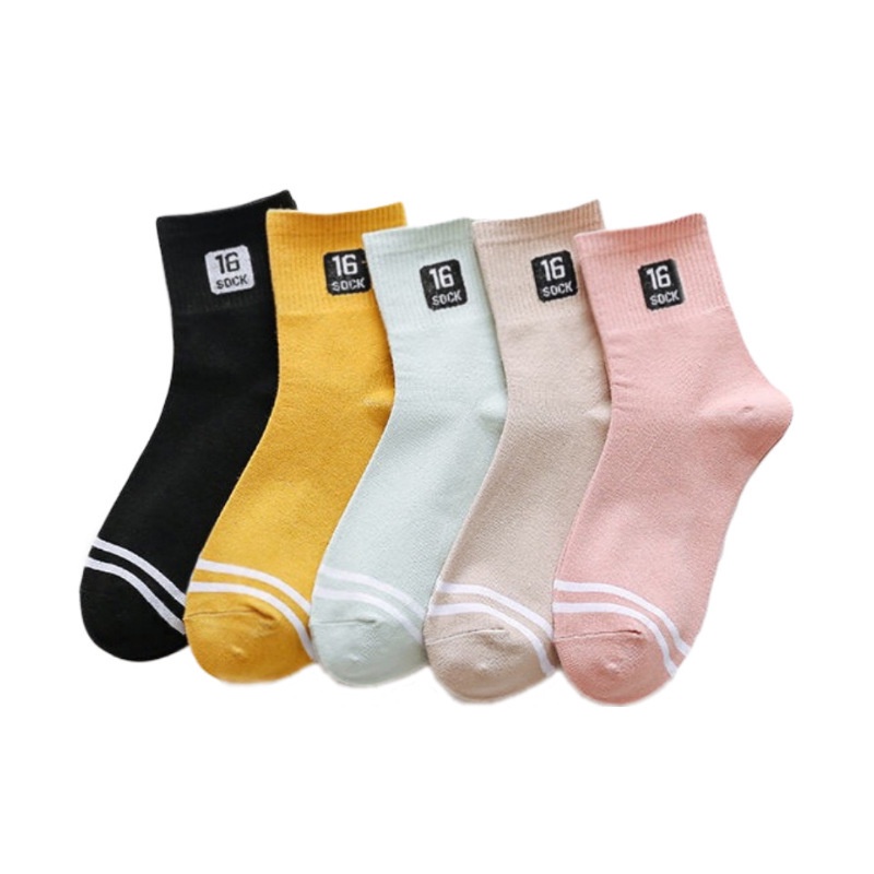 Gobra ♕ KK005 Kaos Kaki (Tanpa Kemasan) Wanita Panjang Diatas Mata Kaki Motif 16 Sock Fashion Korea Women Sock Import Murah