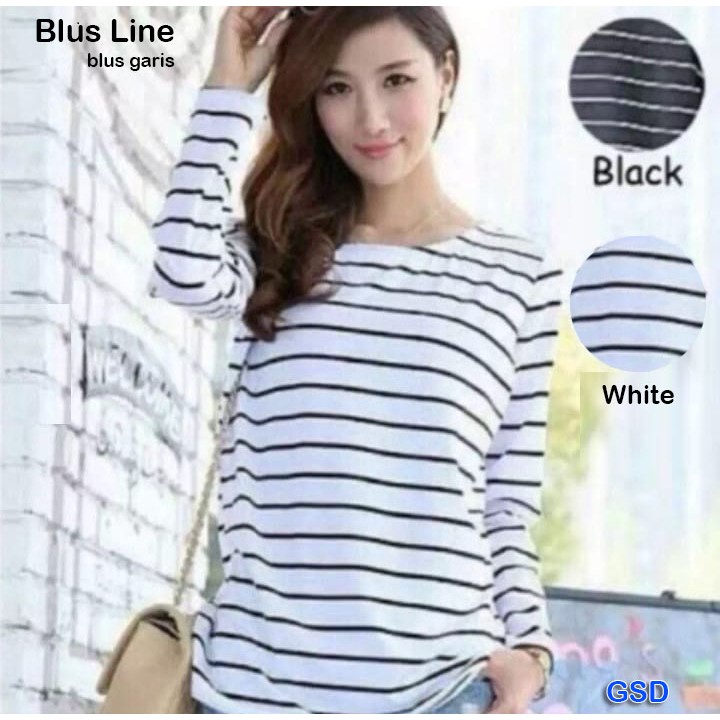 blus stripe cewek/baju atasan murah