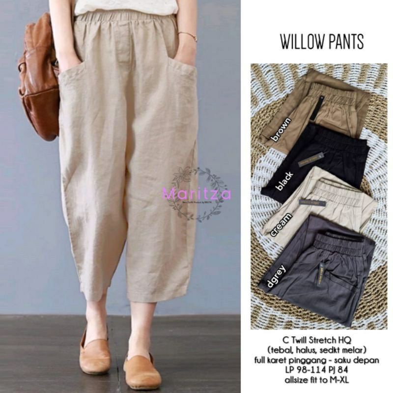 UNIQLO  PANT CELANA PANJANG WANITA TWILL PREMIUM FASHION PAKAIAN WANITA MURAH