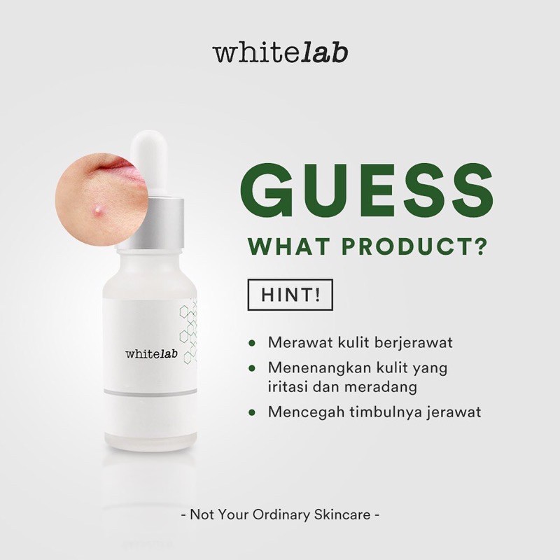 WHITELAB Acne Serum Indonesia / Facial Wash Hydrating Essence Toner Ampoule Day Night Underarm Eye Cream Sunscreen Clay Mask Masker Gel Body Soap / Face Brightening Mugwort Heartleaf Niacinamide Peeling Calming Paket Wajah Lengkap Set Sabun Krim Pelembab