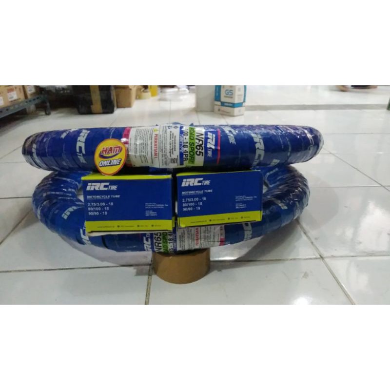 Paket ban luar irc 275 18 nr65 tubetype dan 300 18 nr65 tubetype + 2 ban dalam 275 300 18 irc