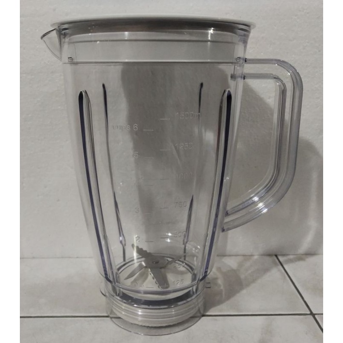 Tabung + pisau + tutup Blender Plastik Turbo / Philips