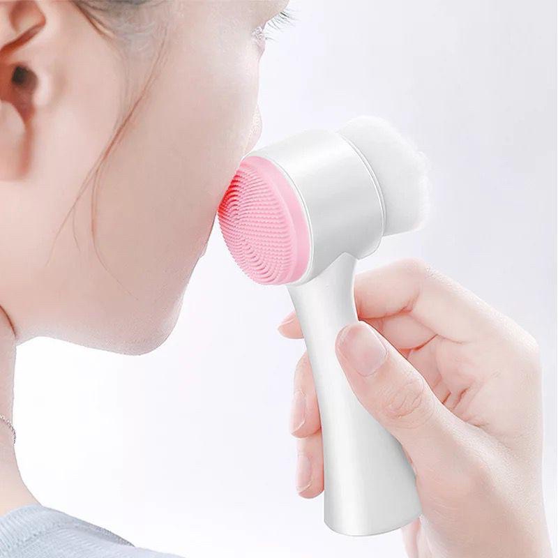 ALAT CUCI MUKA / SIKAT PEMBERSIH WAJAH SILIKON 2 SISI / FACIAL BRUSH CLEANSING SILICONE JRW0082