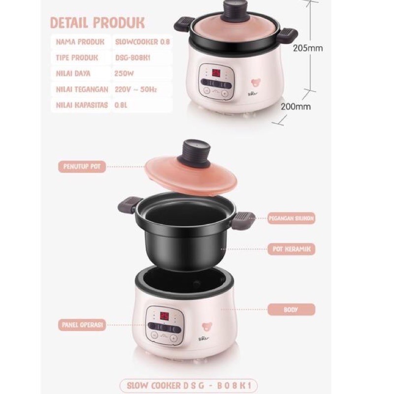 Slow cooker bear 0,8 L ( Preloved)