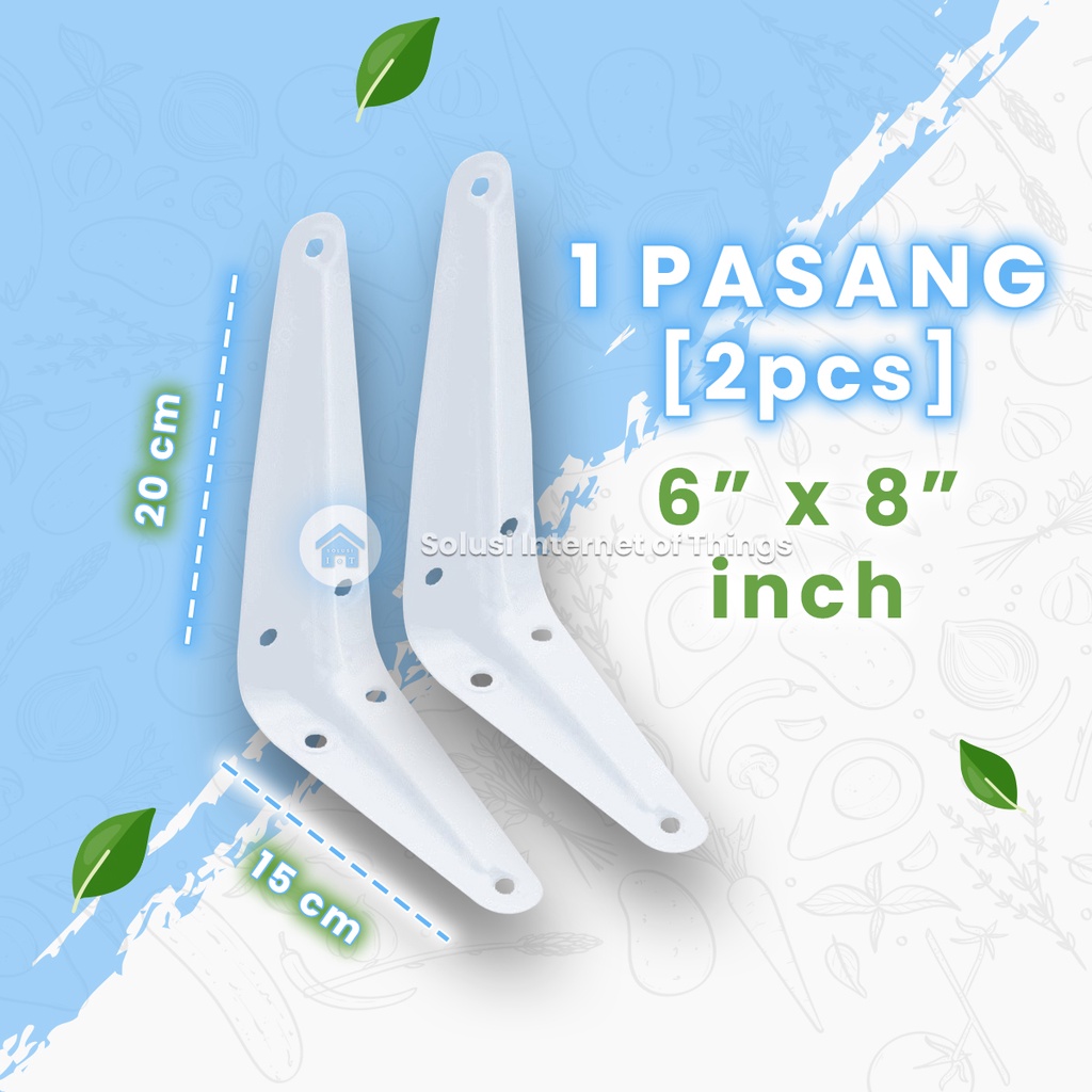 1 PASANG Rak Besi Minimalis Dekorasi Tembok, Rak Bunga, Rak Server Hiasan Dinding, Rak Siku Ambalan,