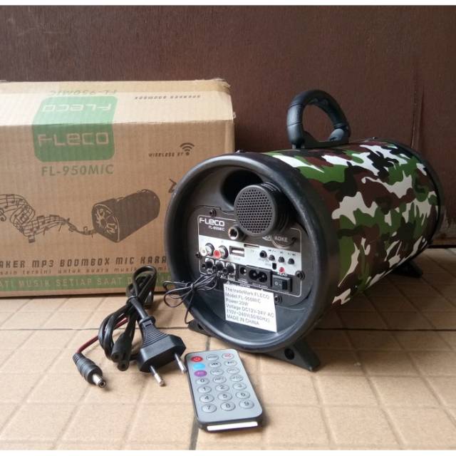 Speaker Tabung FLECO 5 Inch Subwoofer model ARMY / speaker ABRI Loreng With BLUETOOTH