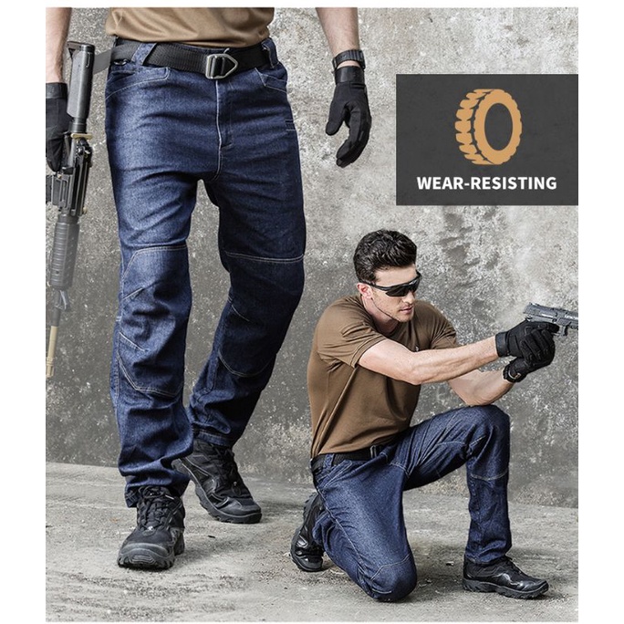 celana cargo panjang pria  jeans / celana cargo jeans pria /celana jeans cargo denim