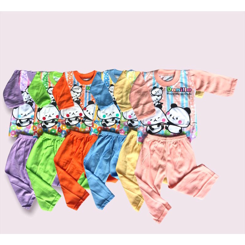 Setelan panjang anak bayi Set baju panjang piyama bayi laki laki perempuan 0 12 bulan