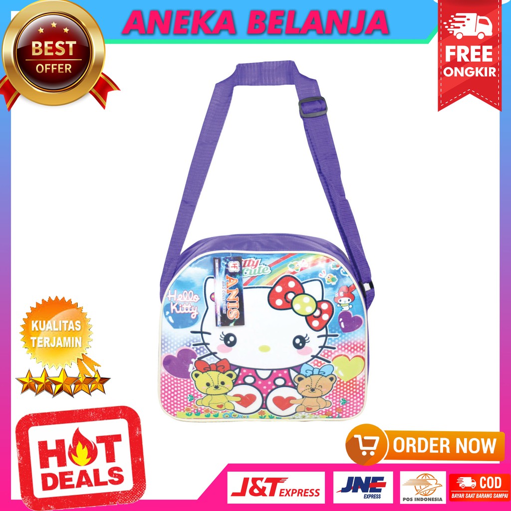 Ready Stock Tas Selempang Berkualitas Gambar Kartun Ungu Khusus Anak Cewek Fashionable Keren Casual