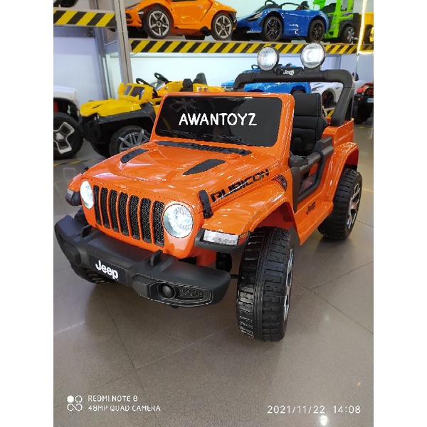 Mobil Aki Anak Jeep Rubicon Lisensi Orange