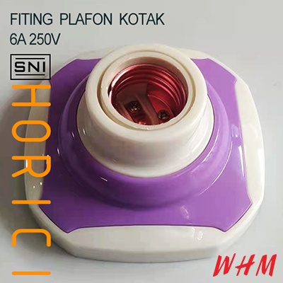 6A Fitting plafon warna warni fiting plafon Kotak /persegi rumah Fitting lampu