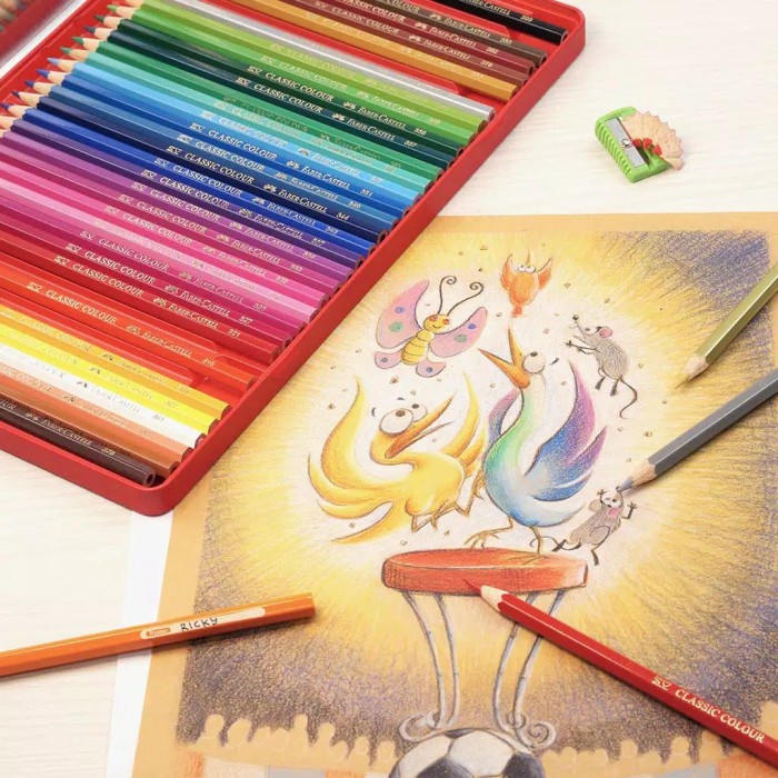 

WARNAPENSIL- PENSIL WARNA FABER CASTELL 36 CLASSIC KEMASAN KALENG (TIN CASE) -PENSIL WARNA