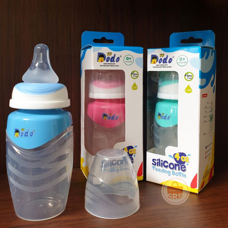 Dodo Silicone Feeding Bottle Newborn 0+ Month | Botol Susu Silikon Bayi 125ml BPA Free Wide Neck