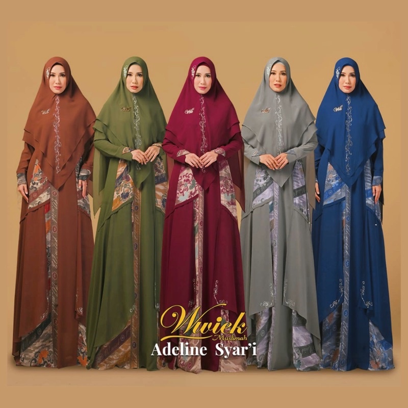 Adeline Set Syari By Wwiek Muslimah | Gamis Set Khimar