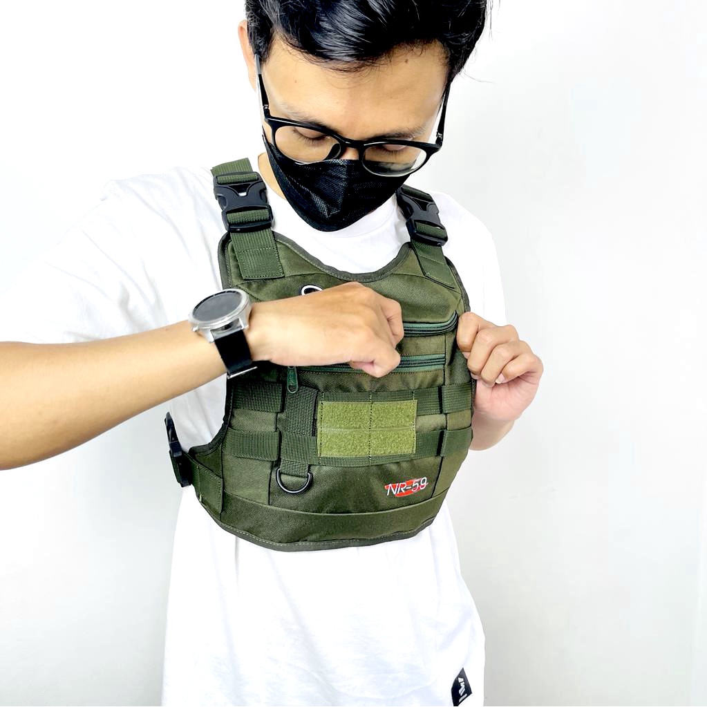 TAS DADA PRIA TACTICAL ORIGINAL NR-59 MODEL ROMPI GREEN ARMY / CHEST RIG BAG NR-59 ORIGINAL / CHEST BAG PREMIUM ORIGINAL NR-59