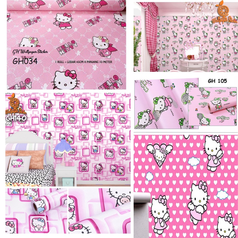 Wallpaper Sticker Dinding Premium Motif HELLOKITTY Size 45CM X 10M CY DAN GH