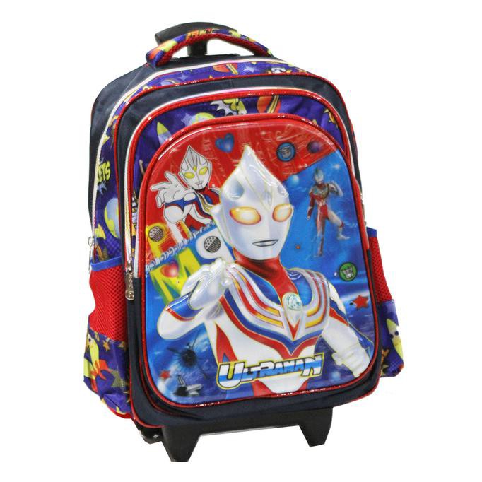PROMO TERBAIK Tas Trolley Anak Sekolah SD ULTRAMAN 5D Import- NO LAMPU