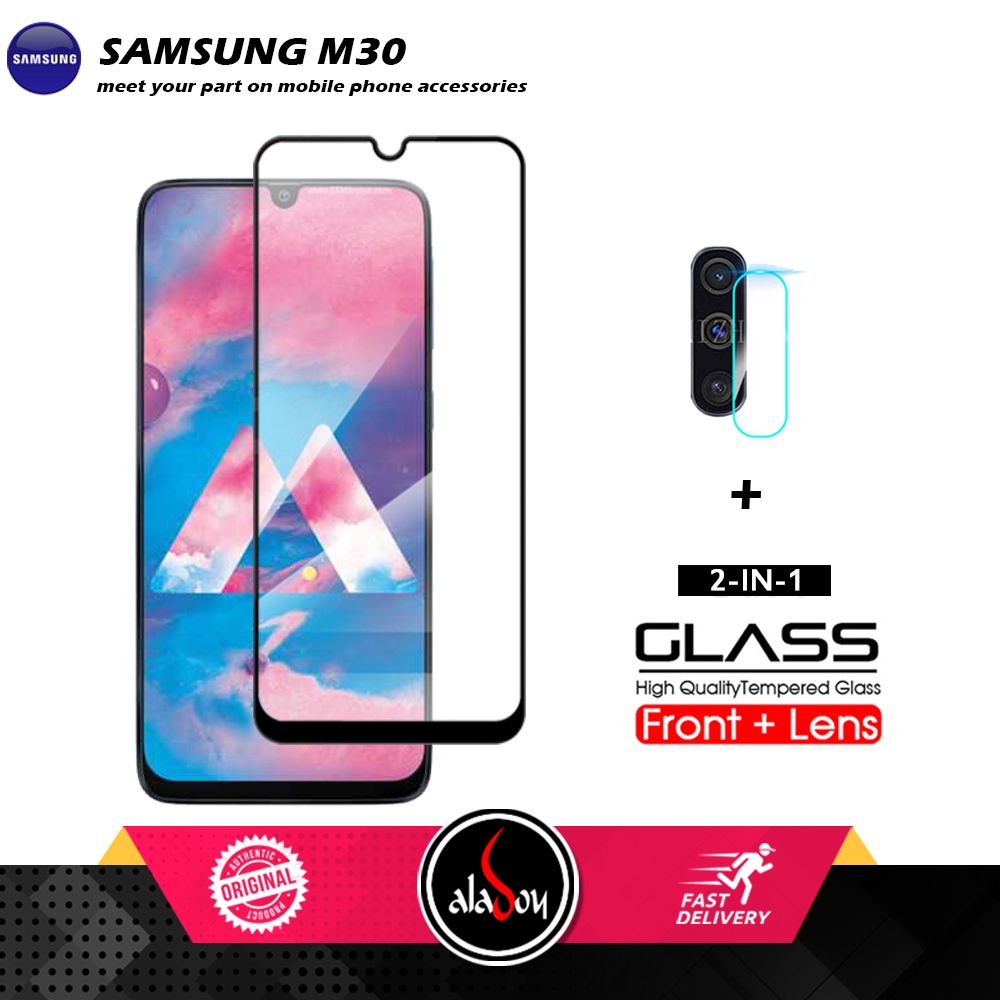 PAKET 2 IN 1 Tempered Glass Layar Samsung M30 Free Tempered Glass Camera