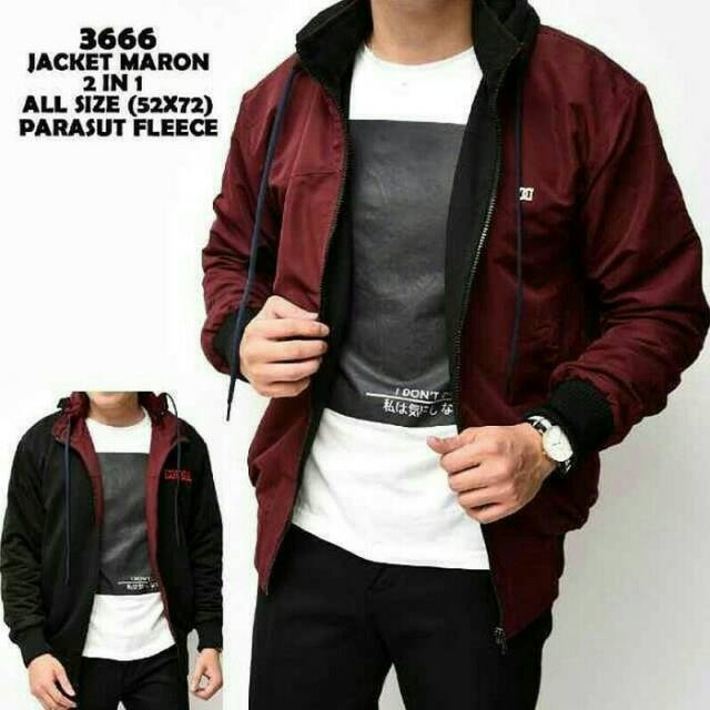Jaket DC Bolak Balik Maron Hitam Distro Kualitas Premium