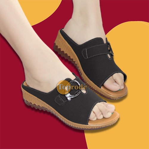 [TC06] SANDAL WEDGES WANITA TALI SENDAL FASHION TERBARU SLOP SELOP SLIP KEKINIAN CEWEK MURAH PLATFORM SIMPLE DEWASA KONDANGAN