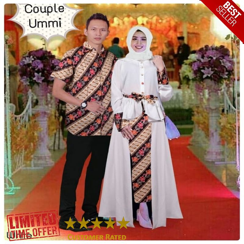 BEST baju kebaya pesta couple ummi benhur putih muslim pasangan ummina TM