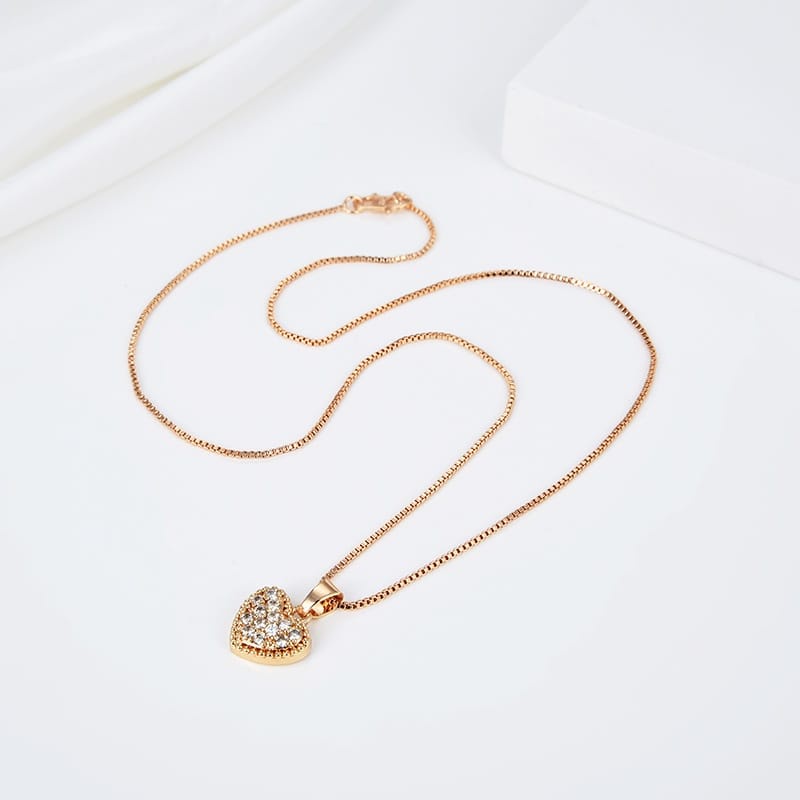 Kalung Satu Set Liontin Dewasa Permata Zircon  Perhiasan Imitasi Kalung Wanita Xuping - Cute